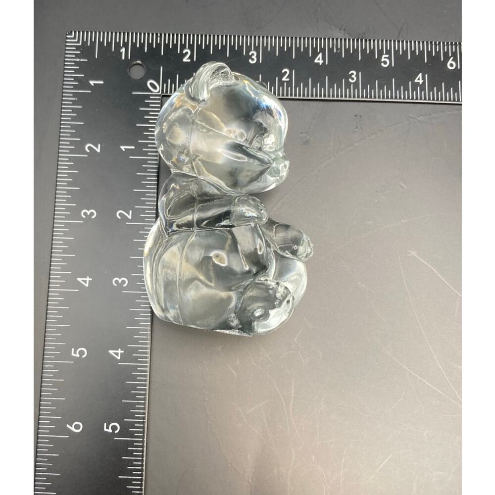 Fenton Clear Glass Art Sitting Bear 3 3/4" Tall Solid Paperweight Decorative - Picture 9 of 10